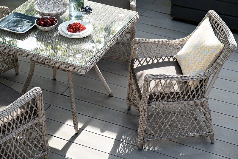 Плетеная обеденная группа Айриш 4SIS из искусственного ротанга, цвет бежевый фото 6