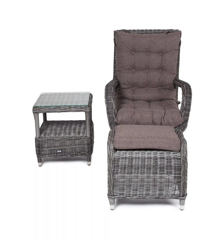 Лаунж-зона Толедо 4SIS из искусственного ротанга, цвет графит фото 1