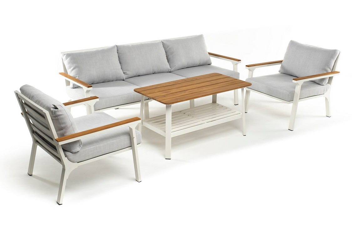 Диван из алюминия CONCORDE 3-х местный белый Joygarden фото 2