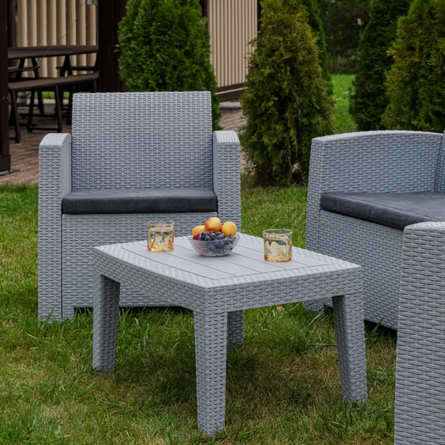 Обеденный комплект Lana S Royal Family из пластика, цвет светло-серый фото 3