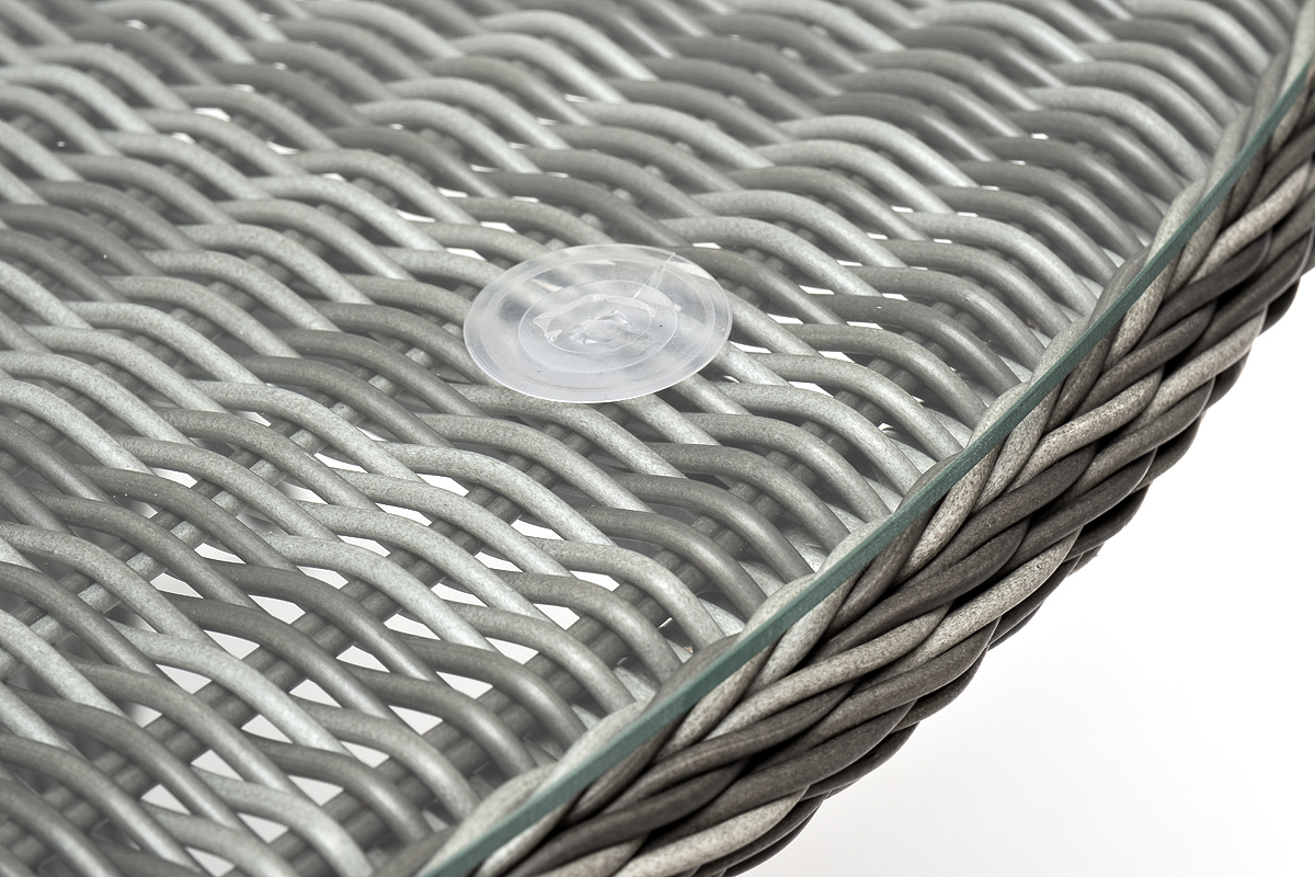 Эспрессо плетеный круглый стол, диаметр 150 см, цвет графит фото 3