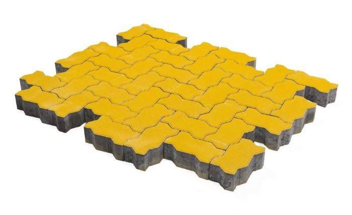 Тротуарная плитка Braer Волна 70 мм Желтый фото 2