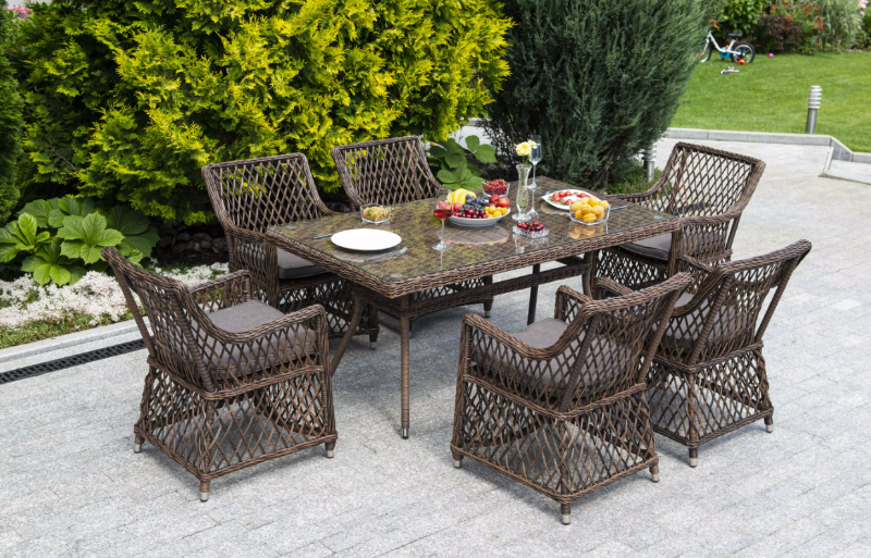 Обеденная Латте 4SIS группа плетеная, цвет коричневый фото 1