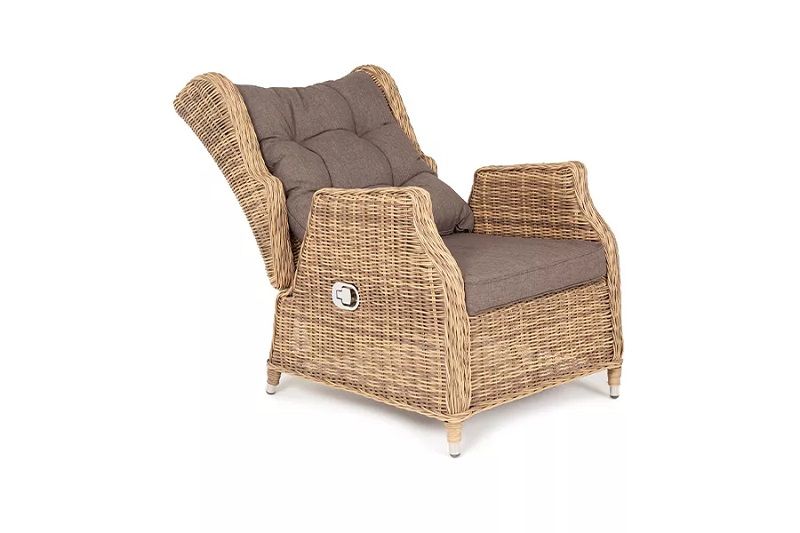 Плетеное кресло раскладное Форио 4SIS из искусственного ротанга, цвет соломенный фото 6