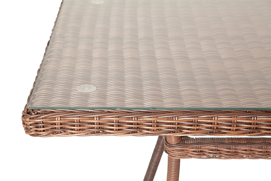 Латте плетеный стол из искусственного ротанга 160х90см, цвет коричневый фото 4