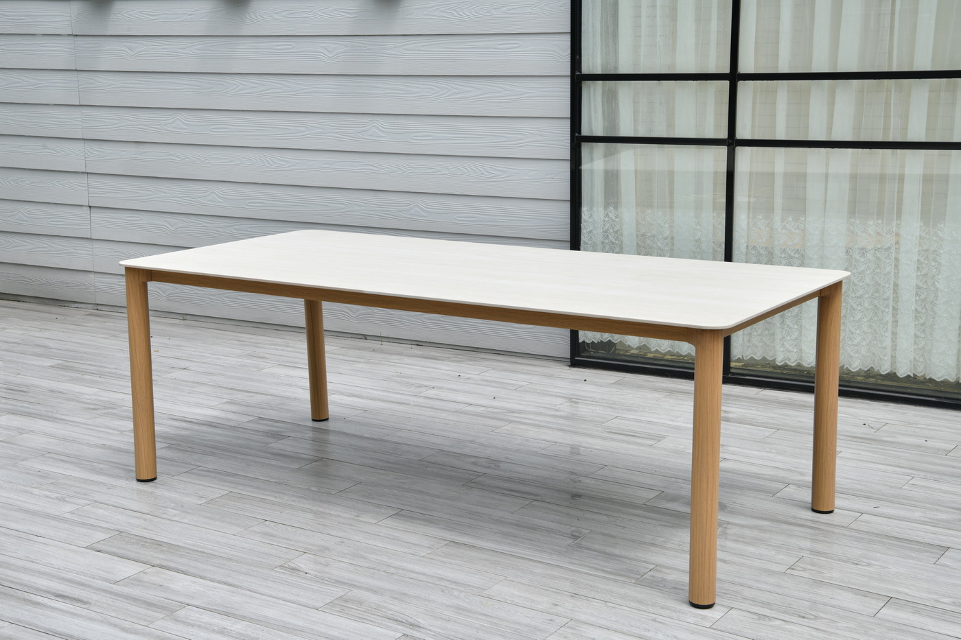 Кейптаун стол обеденный из алюминия, столешница из искусственного камня фото 1