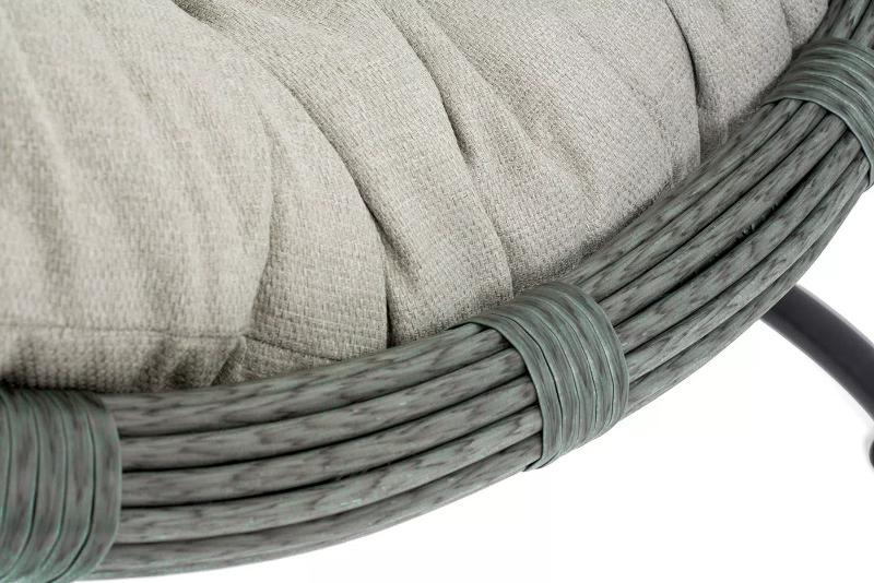 Подвесное кресло Венеция 4SIS из искусственного ротанга, цвет серый с бежевой подушкой фото 5