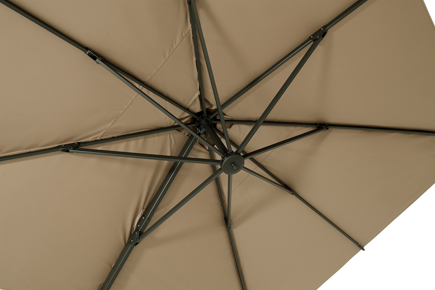 Римини зонт уличный 3х4м на боковой алюминиевой опоре, тент бежевый фото 7