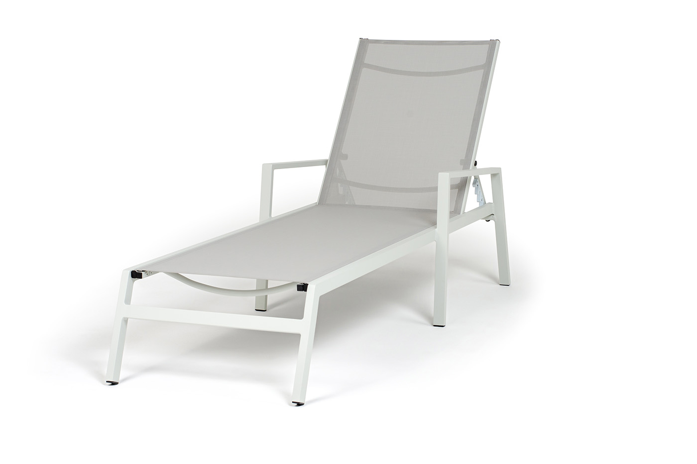 Парма шезлонг из алюминия темно-серый (RAL7024) муар, ткань текстилен серая фото 3