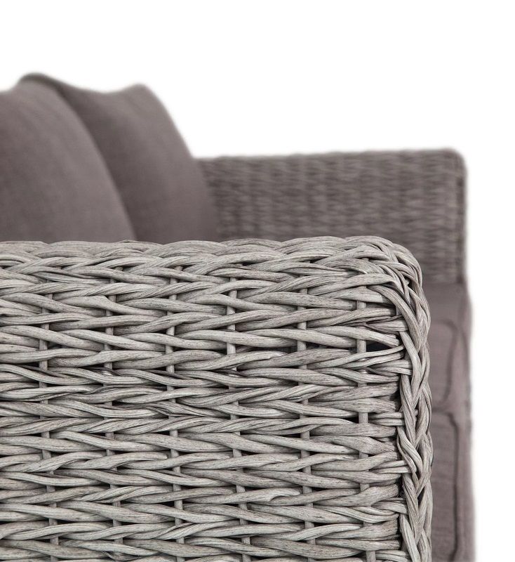 Диван трехместный Кальяри 4SIS из искусственного ротанга (гиацинт), цвет серый фото 3