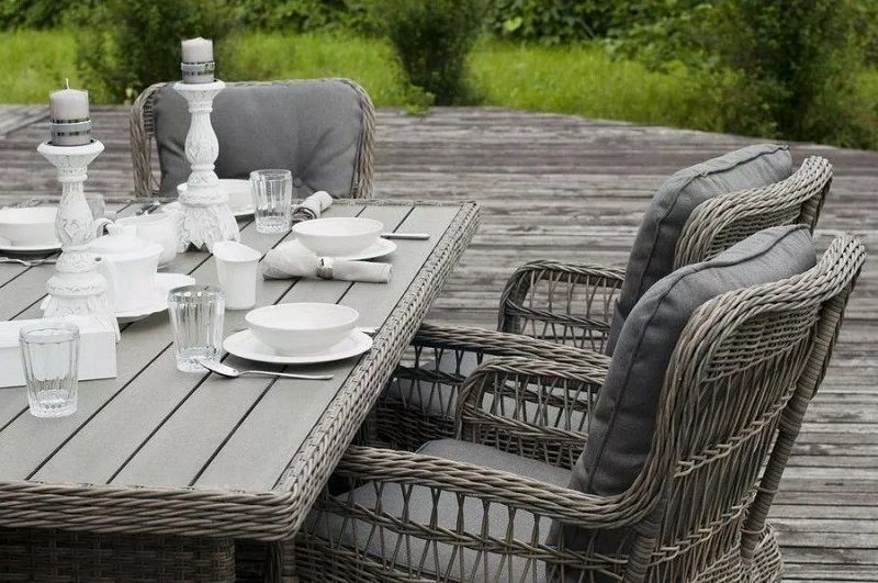 Обеденная группа Цесена 4SIS из искусственного ротанга, цвет бежевый фото 5