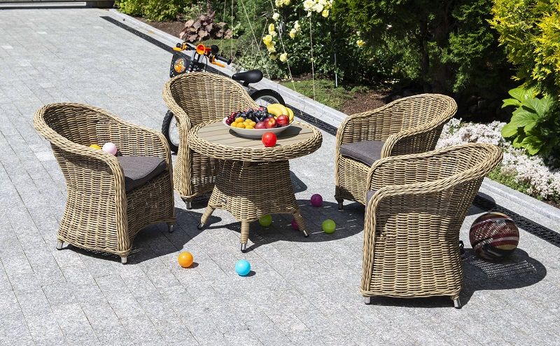 Обеденная детская группа Тильда 4SIS из искусственного ротанга, цвет соломенный фото 6