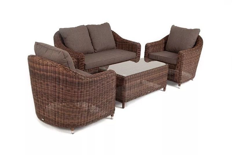 Лаунж-зона Кон Панна 4SIS из искусственного ротанга, цвет коричневый фото 3