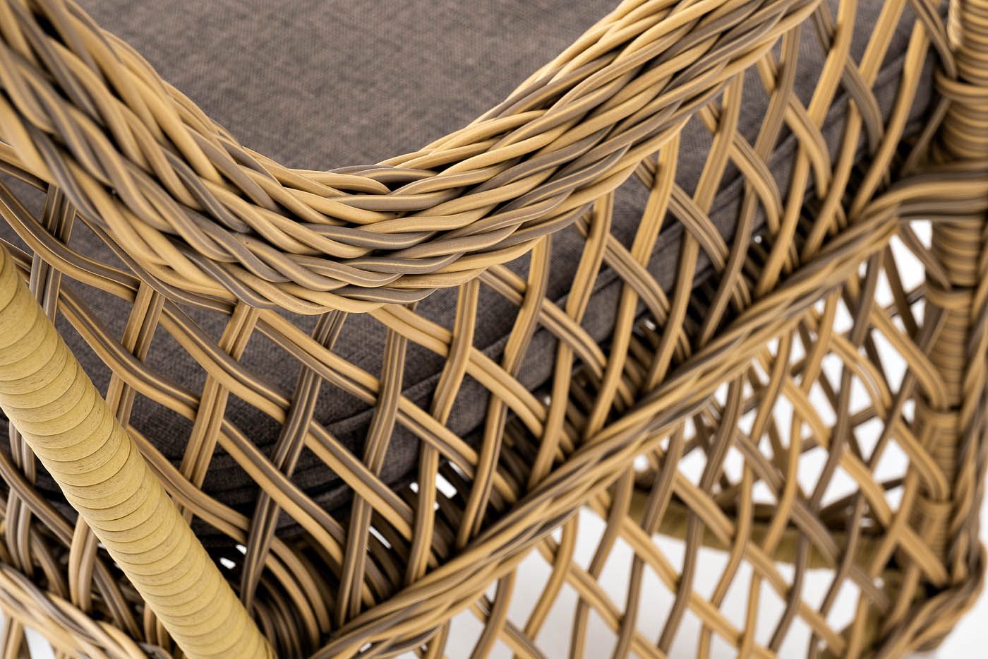 Обеденная группа Эспрессо-80 L 4SIS из искусственного ротанга, цвет соломенный фото 2