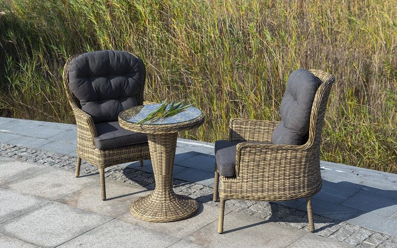 Стол круглый Леванте 4SIS из искусственного ротанга, цвет соломенный фото 4