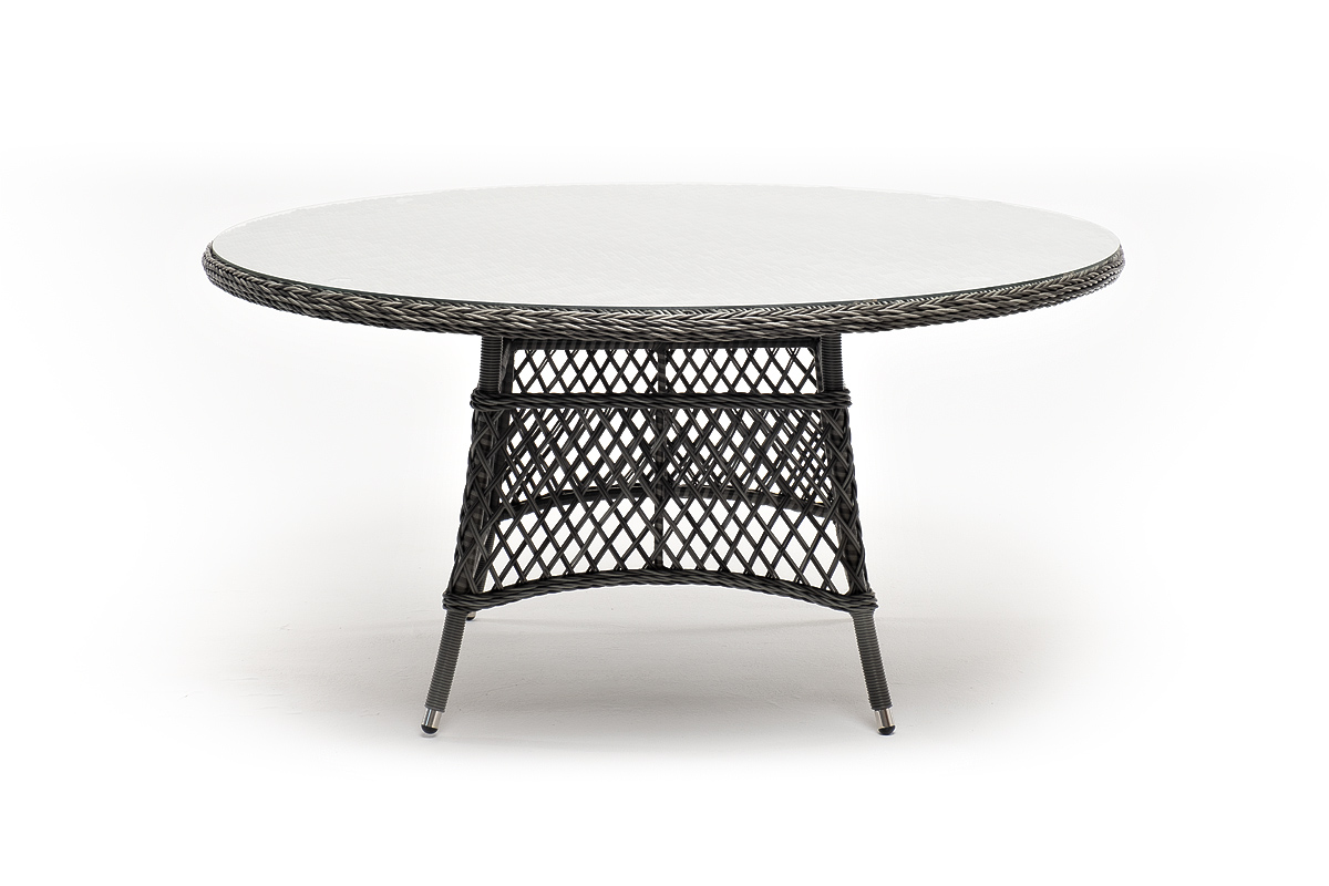 Эспрессо плетеный круглый стол, диаметр 150 см, цвет графит фото 2