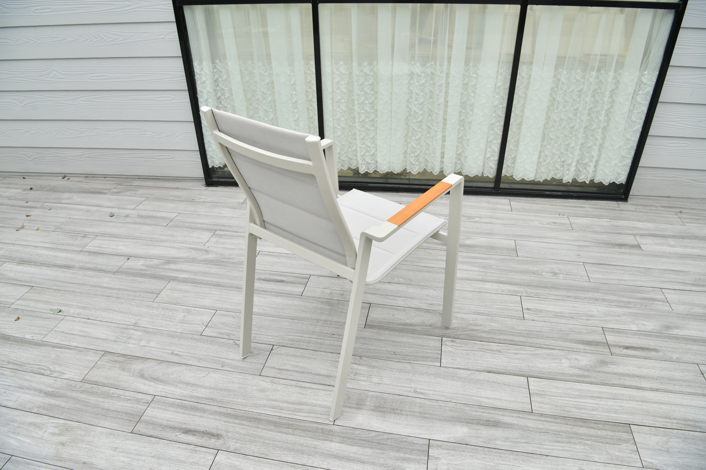 Кейптаун стул алюминиевый, ткань текстилен, цвет белый фото 2