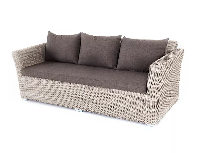 Диван трехместный Капучино 4SIS из искусственного ротанга, цвет бежевый фото 1