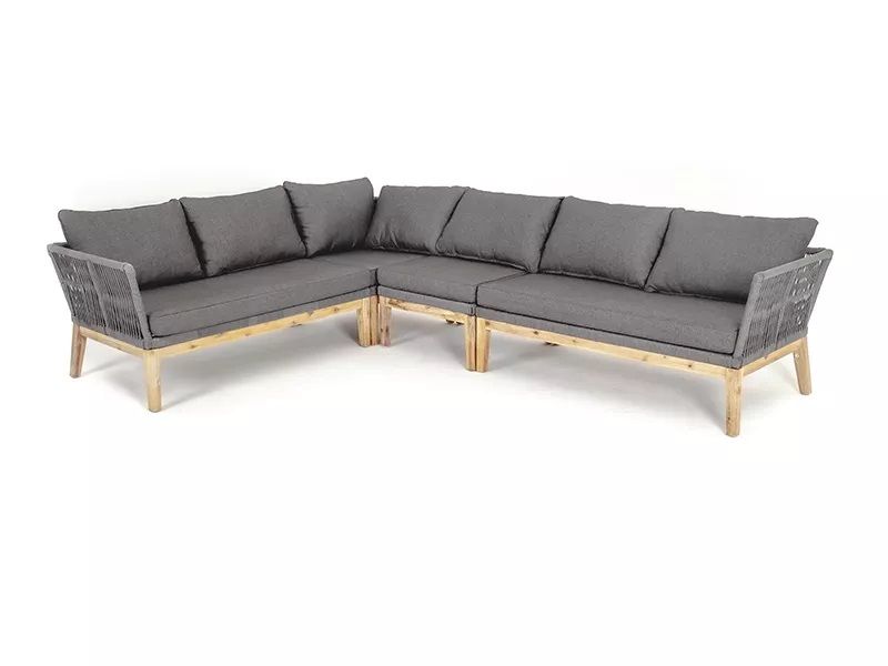 Диван модульный Барселона 4SIS из роупа (веревки), цвет серый фото 1