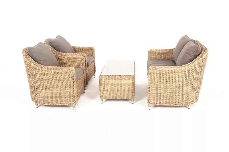 Лаунж-зона Кон Панна 4SIS из искусственного ротанга, цвет соломенный фото 2