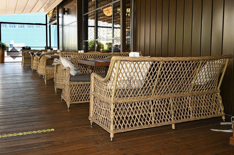 Диван двухместный Латте 4SIS из искусственного ротанга, цвет соломенный фото 6