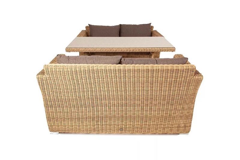 Обеденная группа Мокко 4SIS из искусственного ротанга, цвет соломенный фото 2