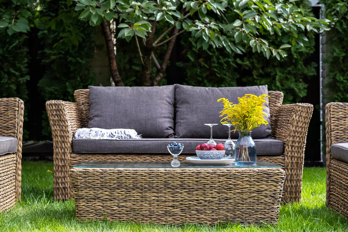 Лаунж-зона Капучино Сингл 4SIS из искусственного ротанга (гиацинт), цвет соломенный фото 4