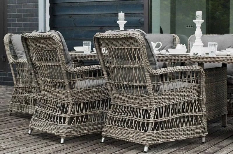 Обеденная группа Цесена 4SIS из искусственного ротанга, цвет бежевый фото 6