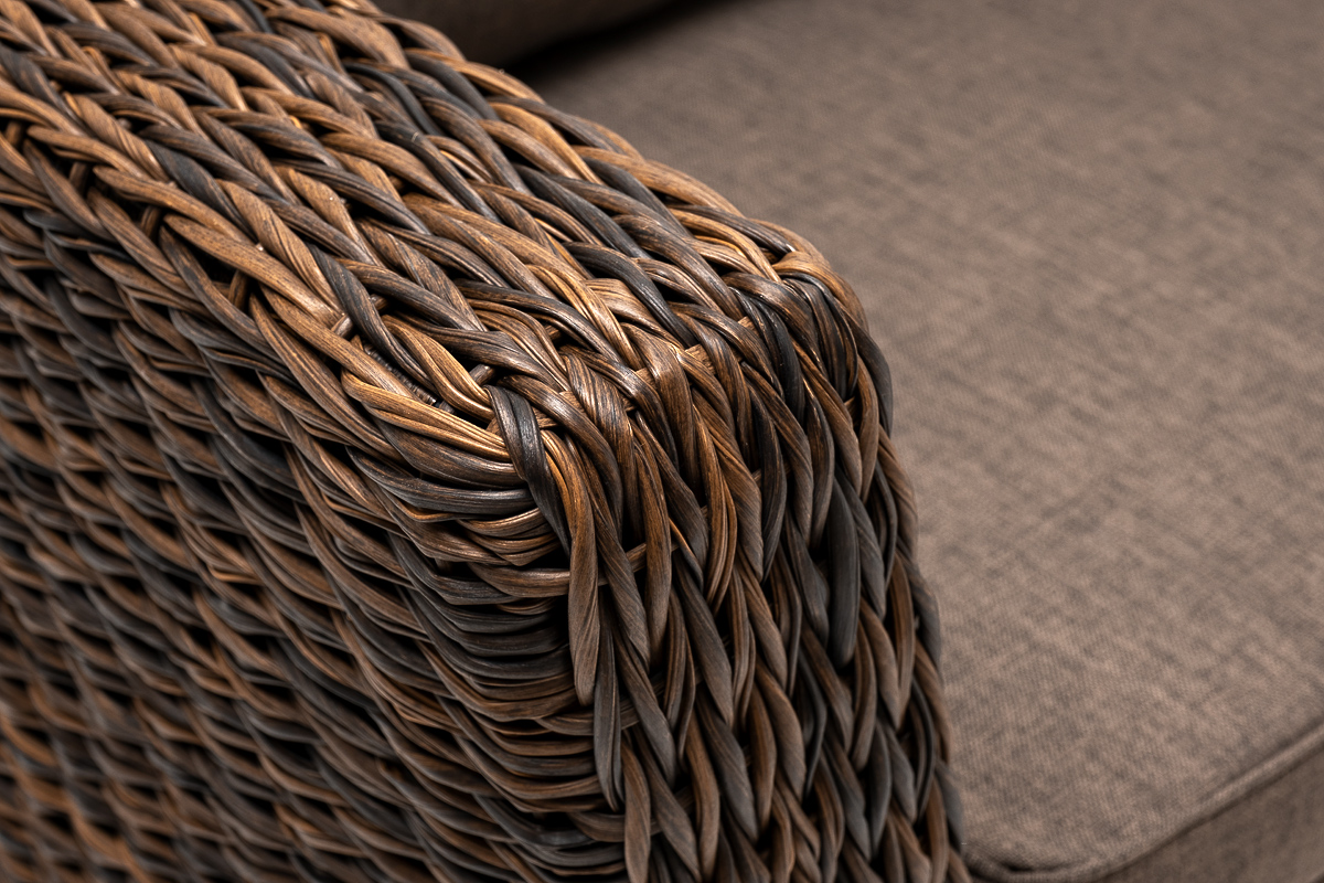 Капучино кресло из искусственного ротанга (гиацинт), цвет коричневый фото 4