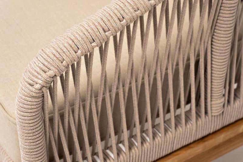 Кресло Канны 4SIS из роупа (веревки), основание дуб, цвет бежевый фото 7