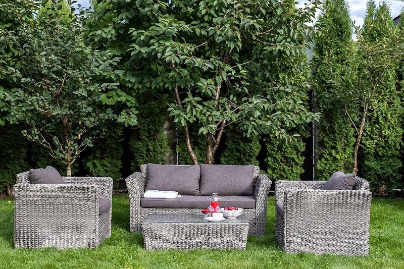 Диван двухместный Капучино 4SIS из искусственного ротанга (гиацинт), цвет графит фото 4