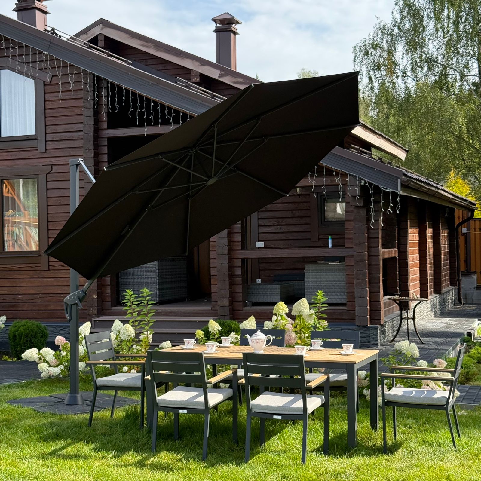 Зонт Sky Black Royal Family круглый в комплекте с утяжелителями фото 4