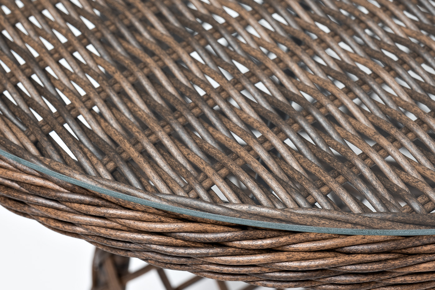 Эспрессо плетеный круглый стол, диаметр 80 см, цвет коричневый фото 4