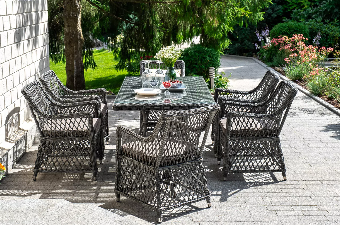 Обеденная Латте 4SIS группа плетеная, цвет графит фото 6