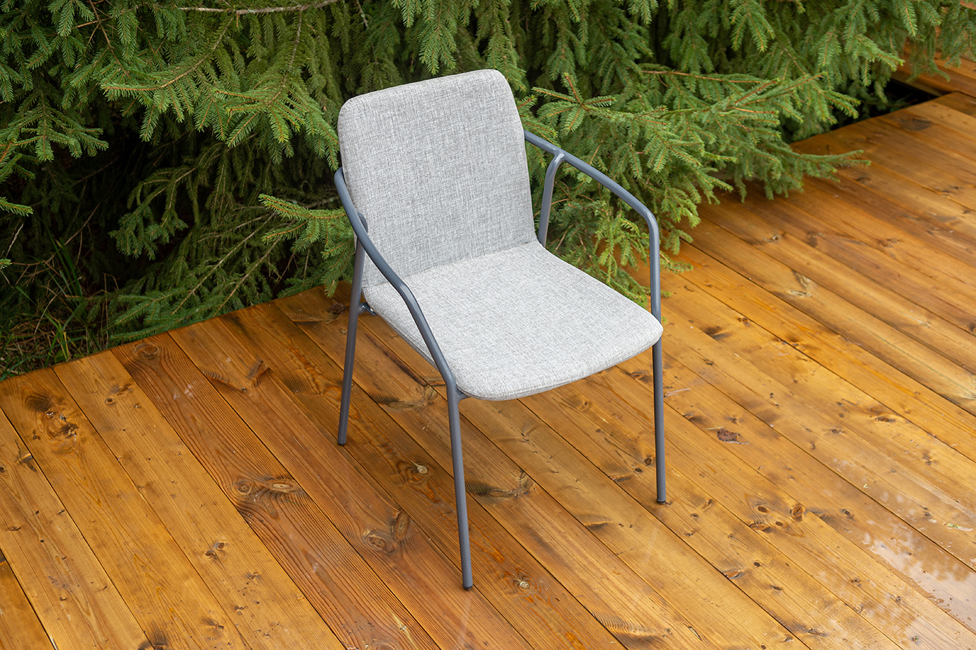 Марокко стул из текстилена nanotex, алюминиевый каркас, цвет серый фото 4