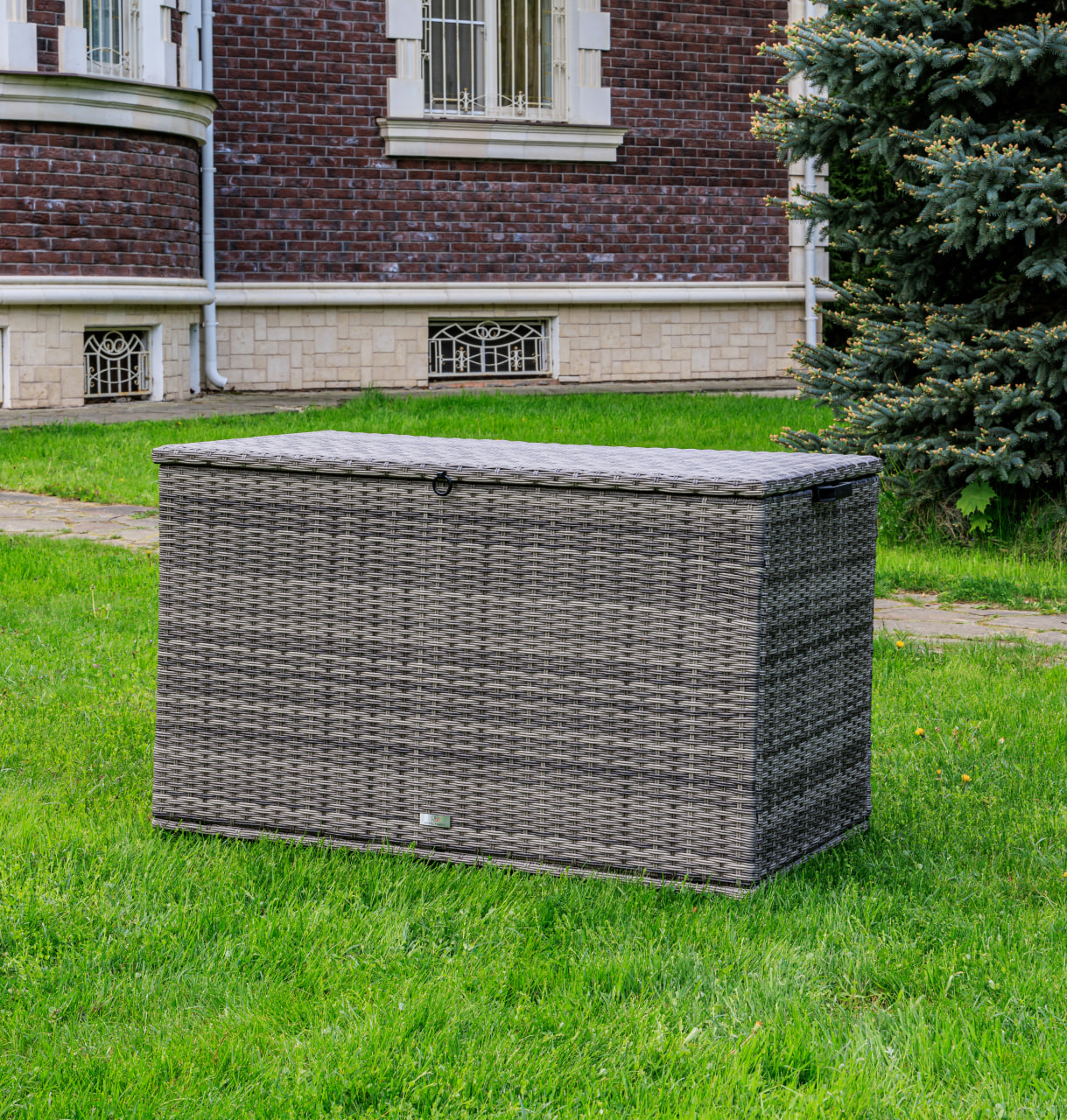 Сундук для хранения Karl 120 Royal Family из искусственного ротанга c колесиками, цвет серый фото 1