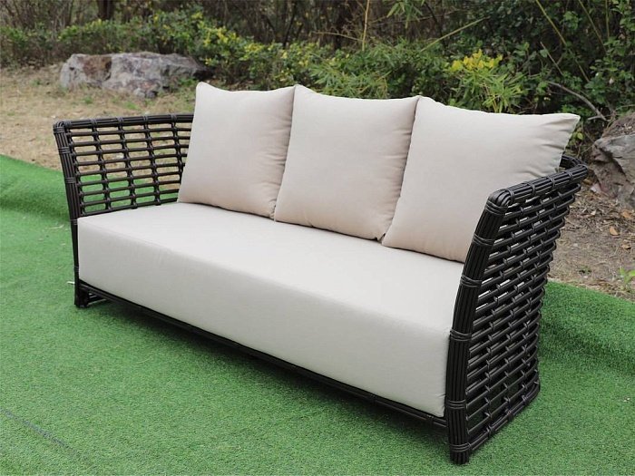 Диван Валенсия 4SIS из искусственного ротанга трехместный, цвет бронзовый фото 2