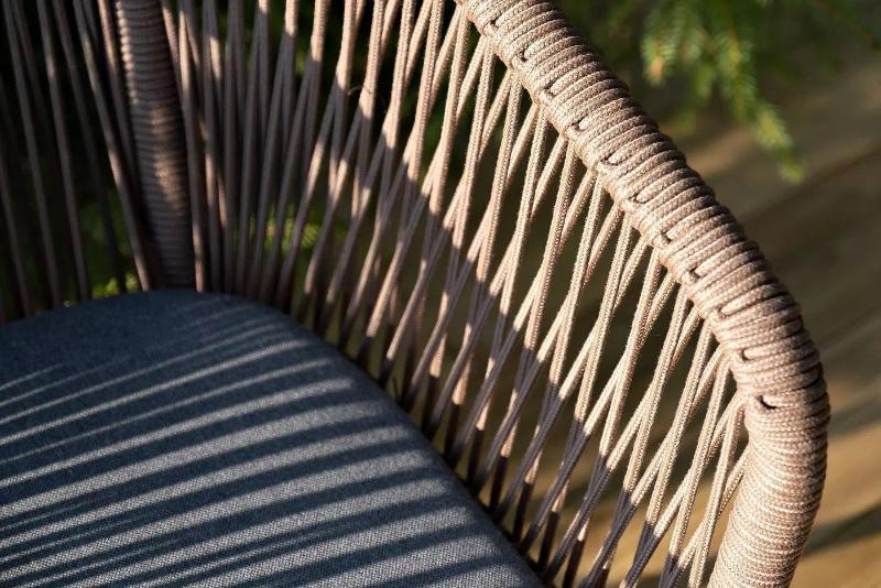 Обеденная группа Каффе Дабл 4SIS из искусственного ротанга на 4 персоны, цвет дуб фото 5