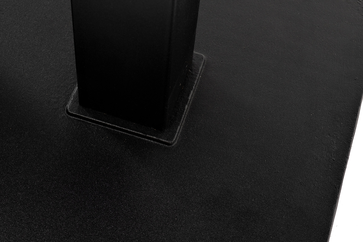 Каффе обеденный стол из HPL 140х70см, цвет серый гранит, подстолье двойное черное фото 6