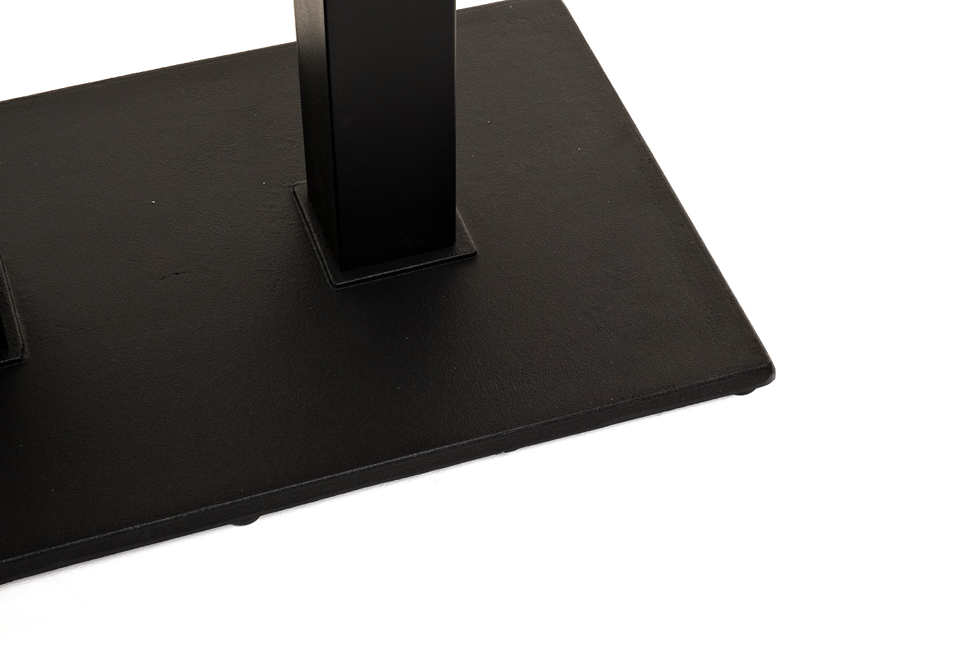 Каффе обеденный стол из HPL 140х70см, цвет дуб, подстолье двойное черное фото 4