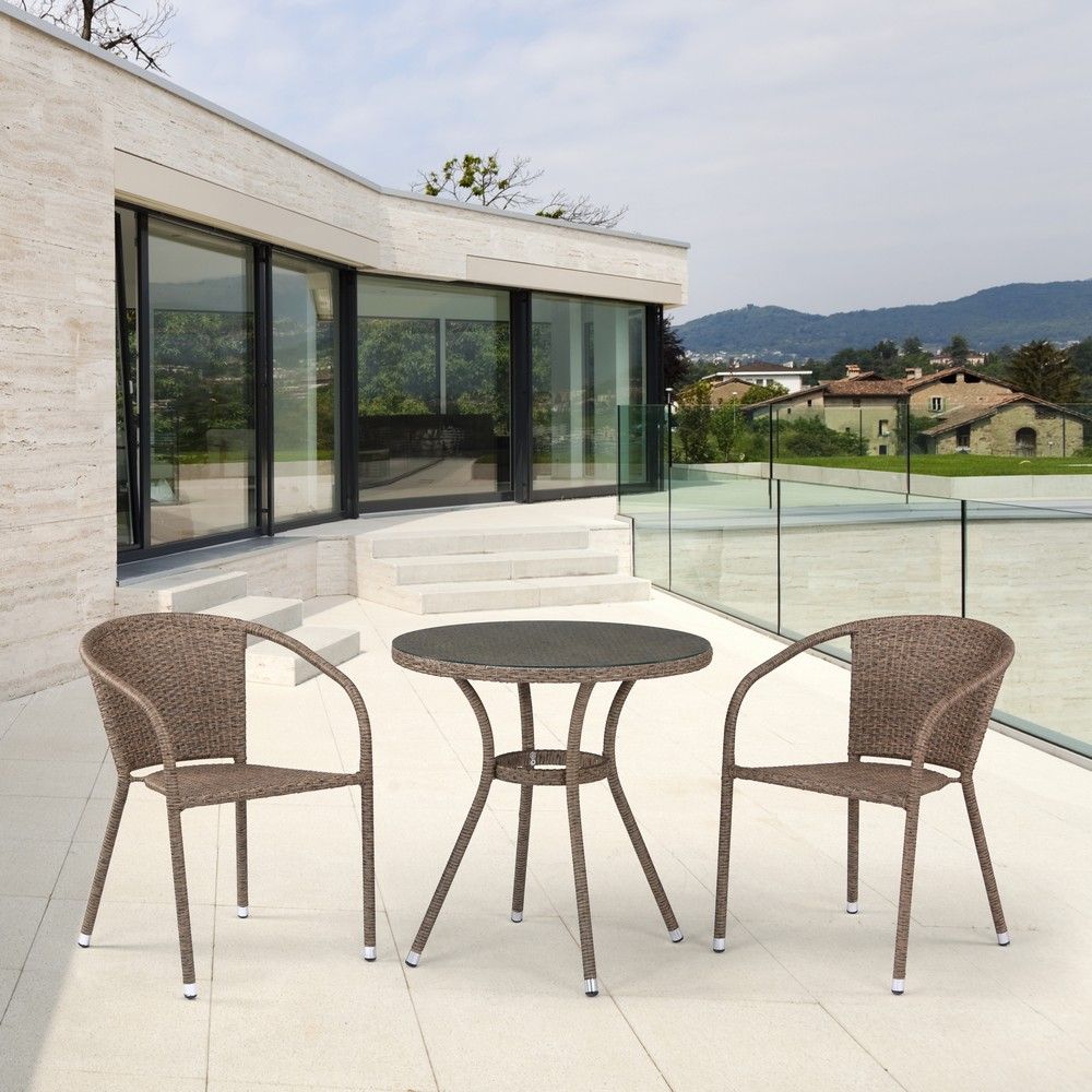 Комплект плетеной мебели T282ANT/Y137C-W56 Light brown фото 1