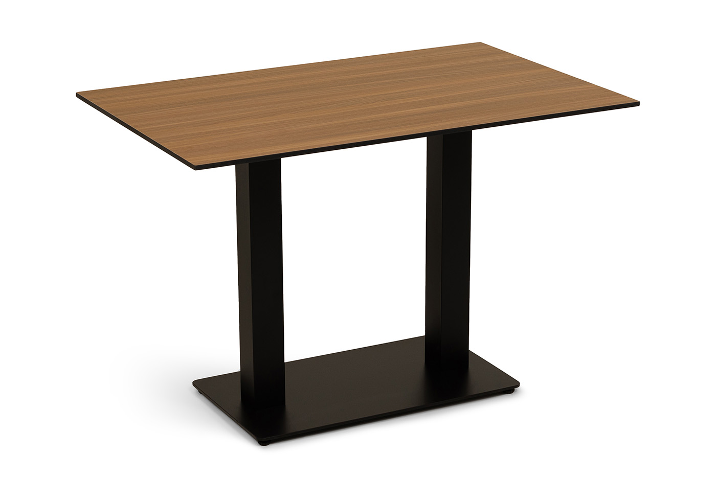 Каффе стол из HPL 110х70см, цвет дуб, подстолье стальное двойное фото 1