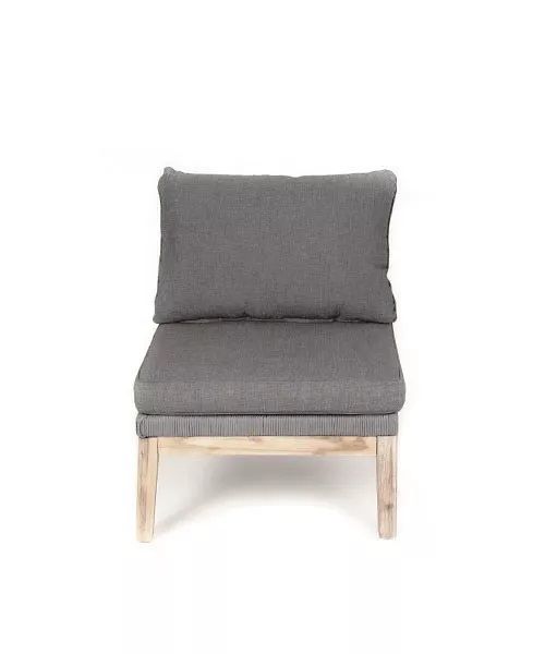 Модуль диванный центральный Барселона 4SIS из роупа (веревки), цвет серый фото 1