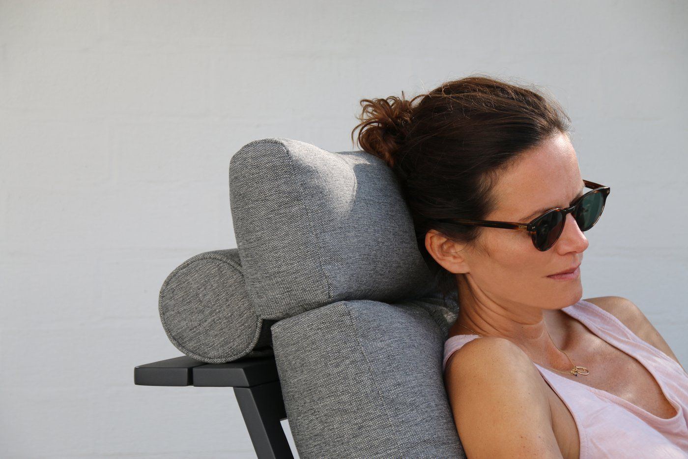 Кресло Malmo Brafritid с пуфом,антрацит/серый, алюминий/тик фото 3