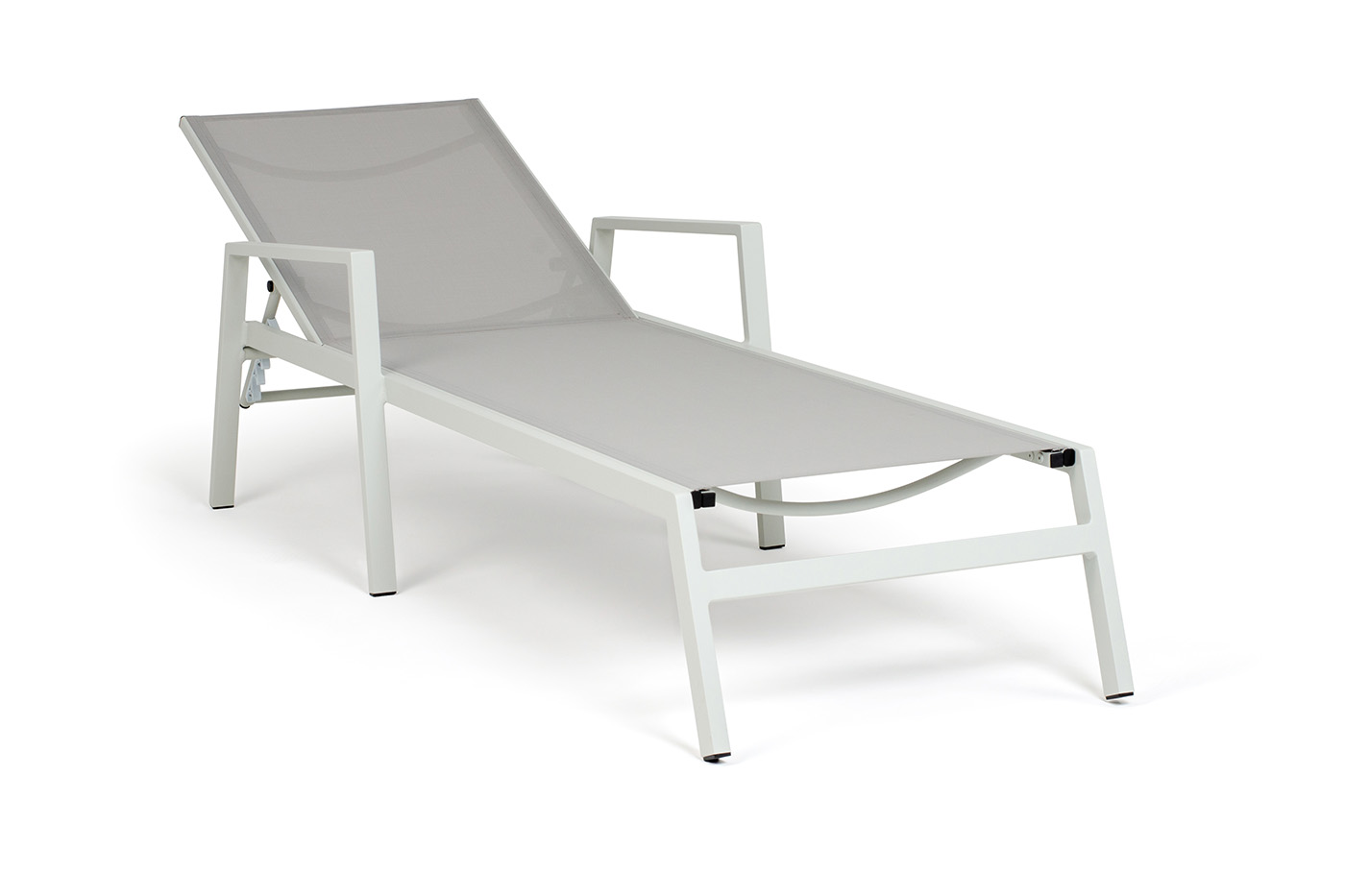 Парма шезлонг из алюминия темно-серый (RAL7024) муар, ткань текстилен серая фото 2