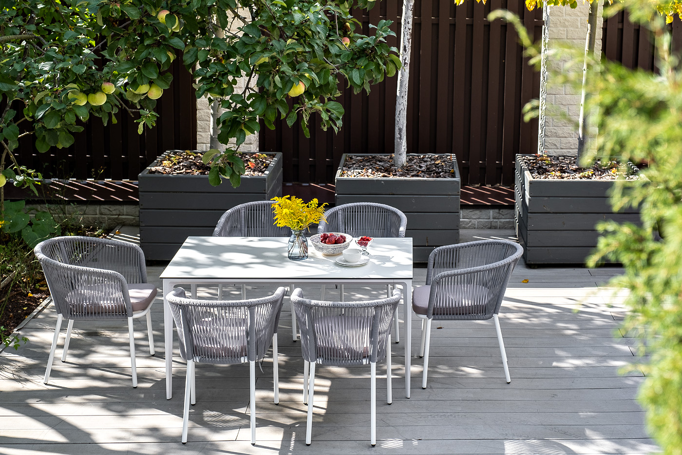 Малага обеденный стол из HPL 140х80см, цвет молочный, каркас белый фото 6