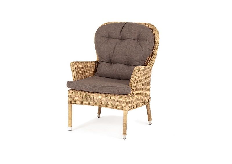 Плетеное кресло Алиса 4SIS из искусственного ротанга, цвет соломенный фото 1