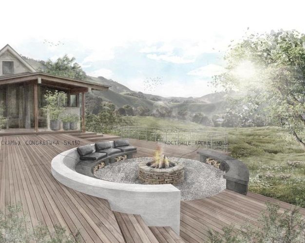 Скамья для костровой зоны SKM180 Concretika 180x35x45 см фото 3
