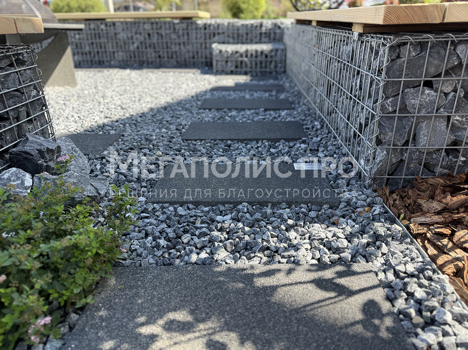 Пошаговая плита для дорожек 900x300x80 мм Черная с фактурой фото 5