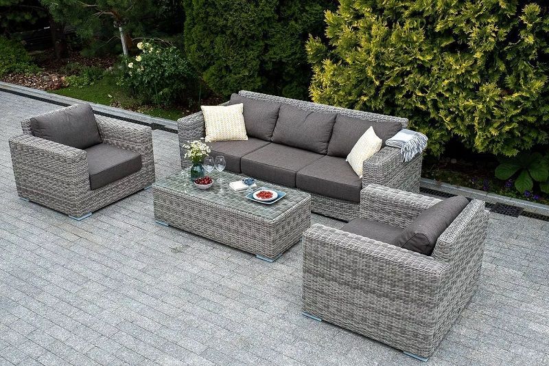 Столик журнальный Боно 4SIS из искусственного ротанга, цвет серый фото 7